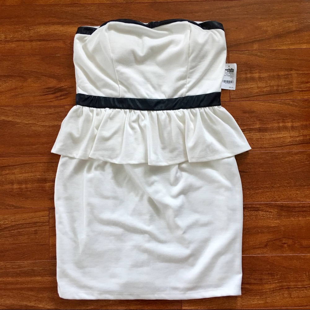 Charlotte Russe White Strapless Dress Large